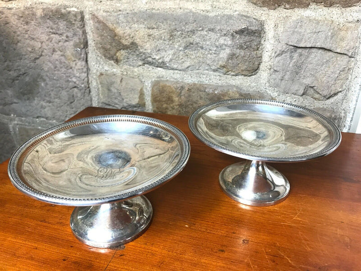 VINTAGE STERLING SILVER PAIR OF WATSON COMPANY Candy Dishes Monogramed
